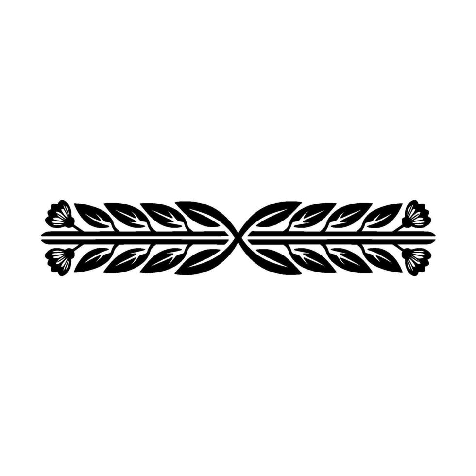 Elegant Floral Border, Black and White, Minimalist - Botanical vector