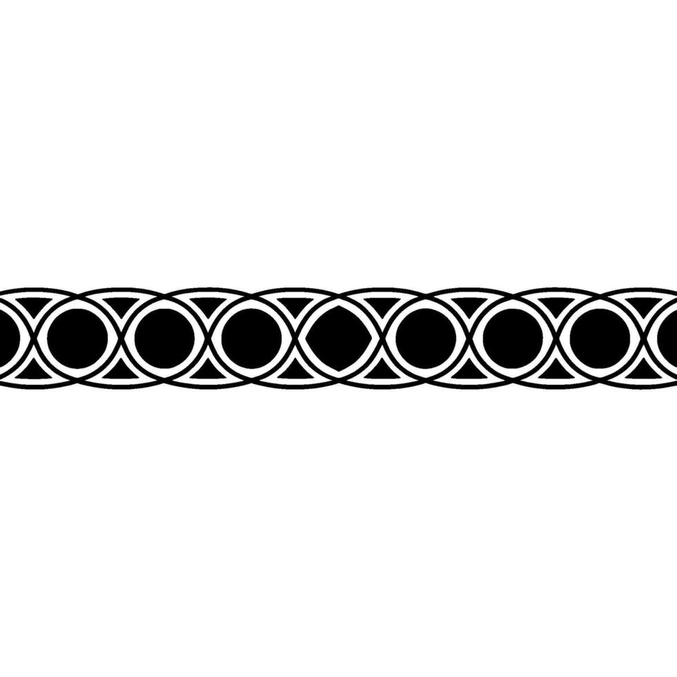 Geometric Black and White Border Pattern on White Background - Seamless vector