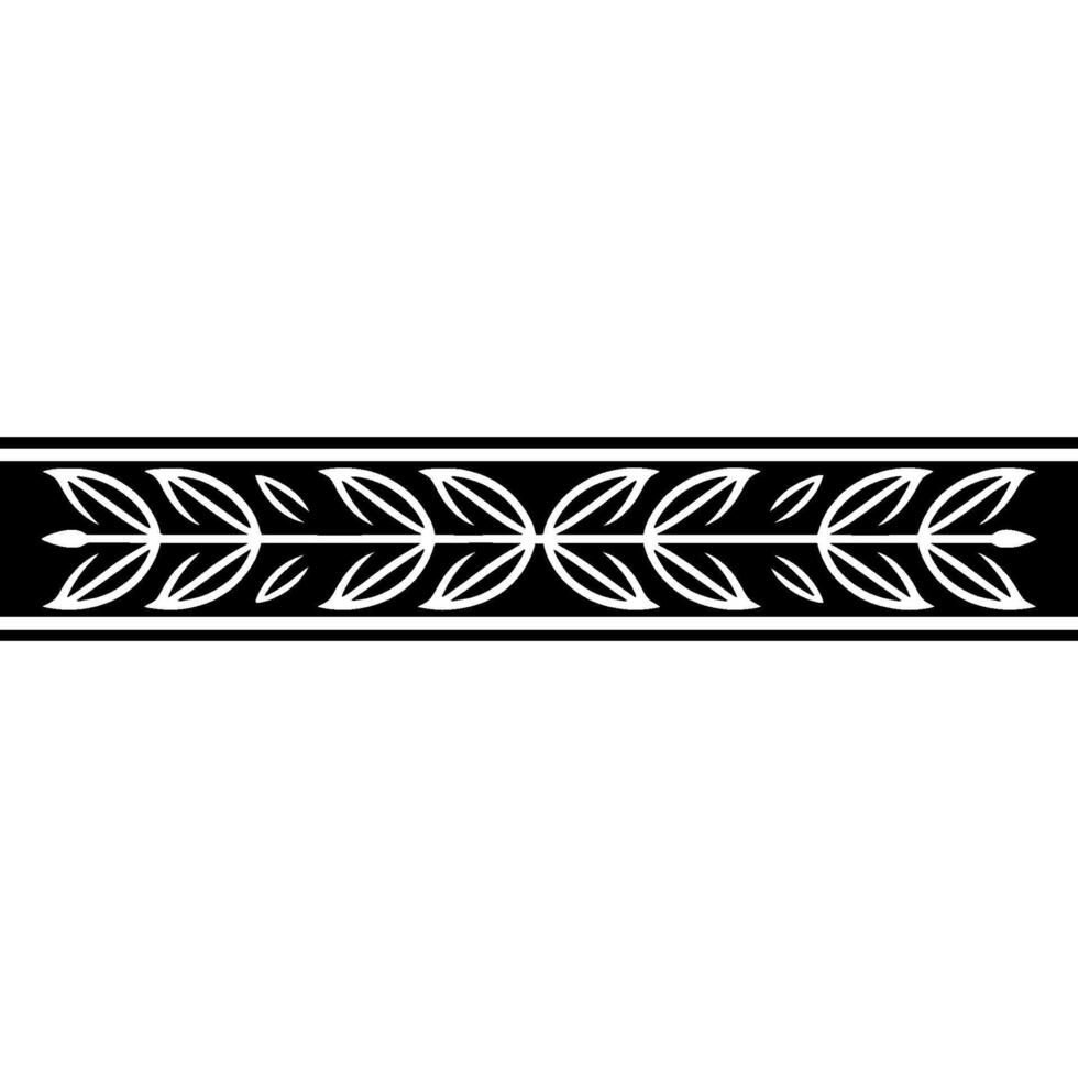 Minimalist Botanical Black and White Border vector