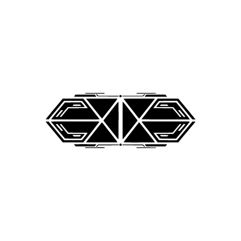 Minimalist Tech Geometric Black Shapes on White Background vector