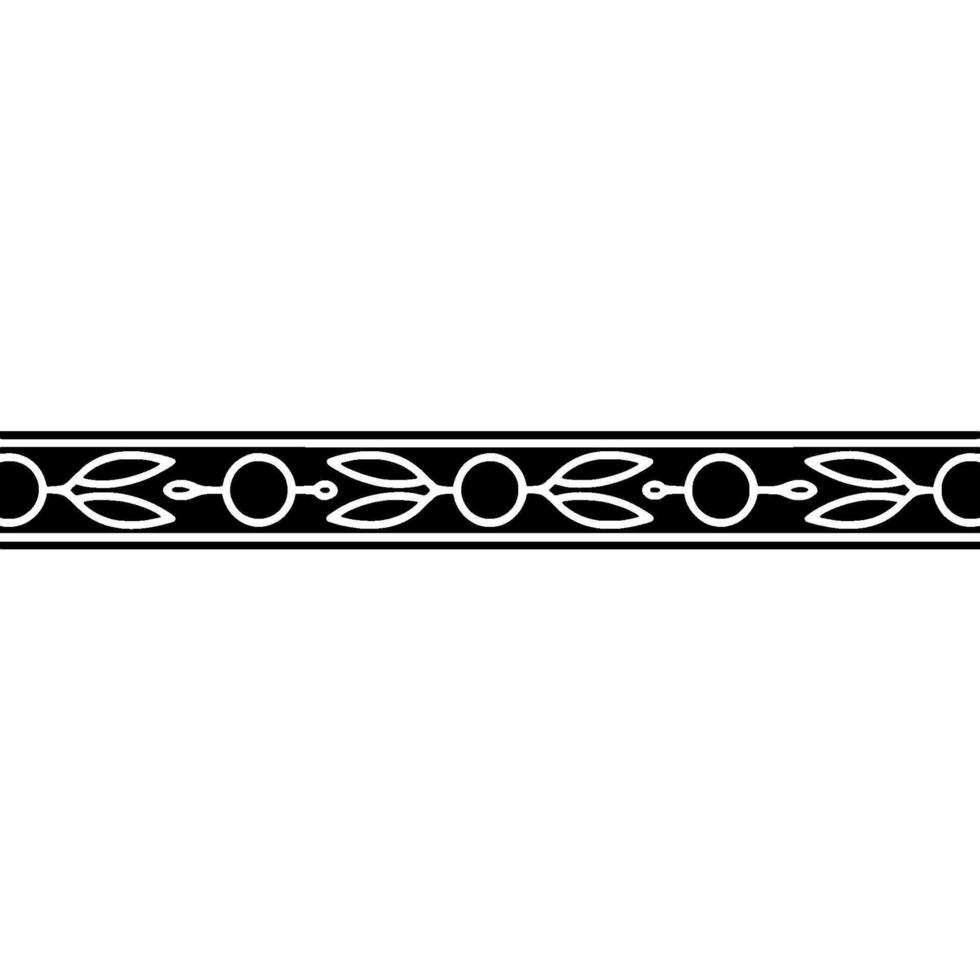 Geometric Border Ornament, Black White, Decorative vector