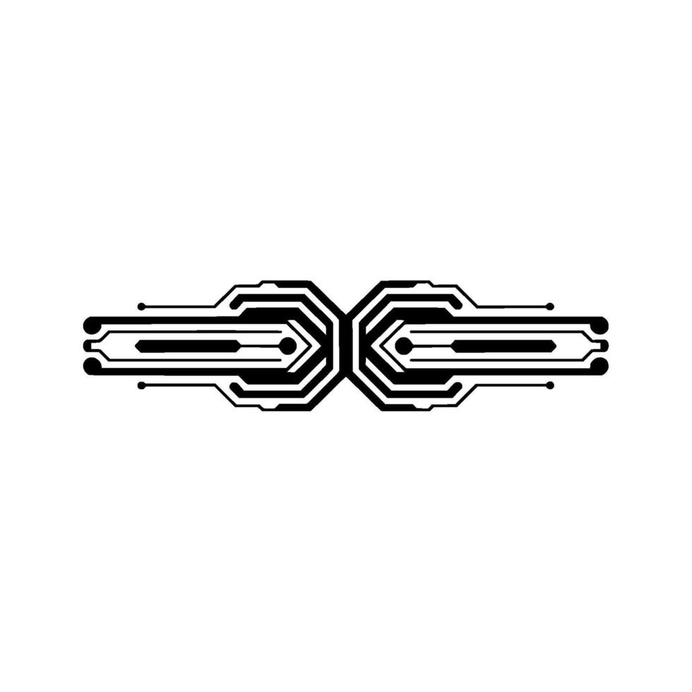 Circuit Board Element Abstract Black on White Background vector