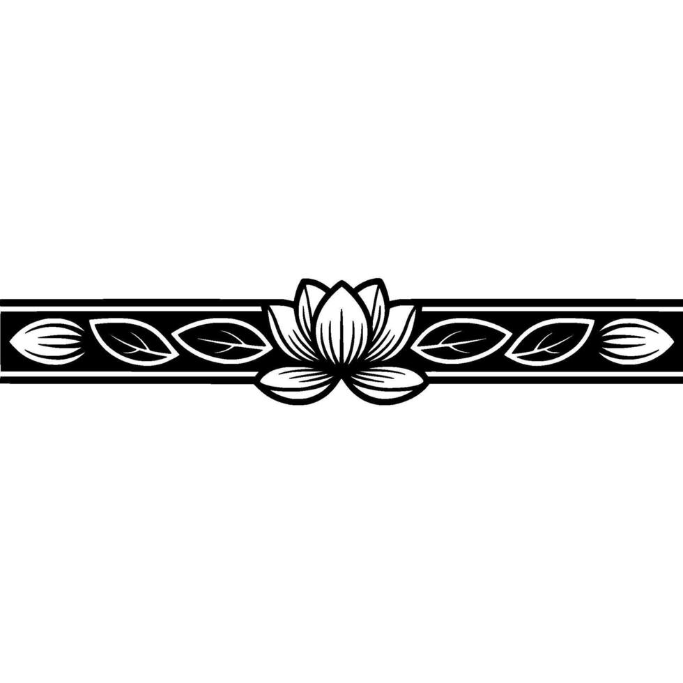 Elegant Lotus Flower Border on White Background vector