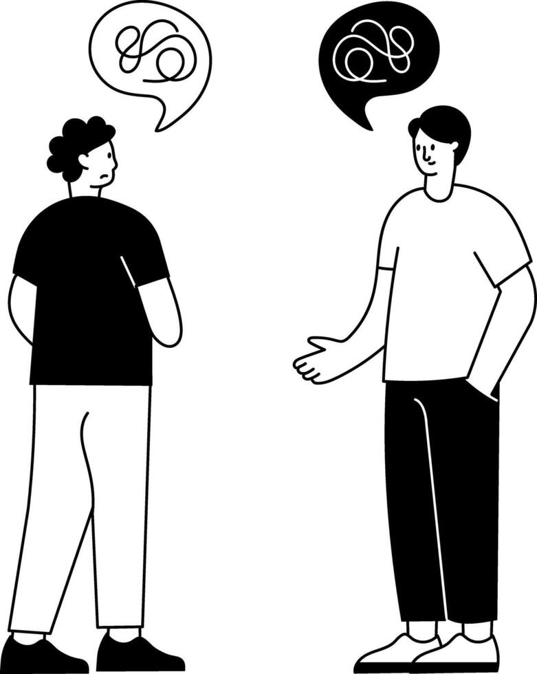 A glyph style illustration showing mental support vector