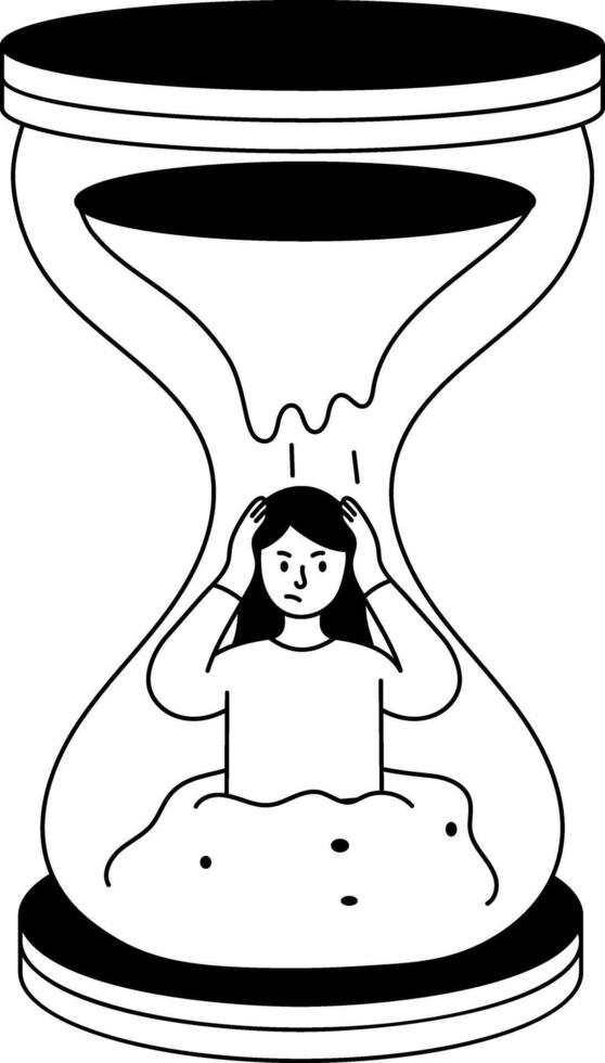 A glyph style illustration showing time stress vector