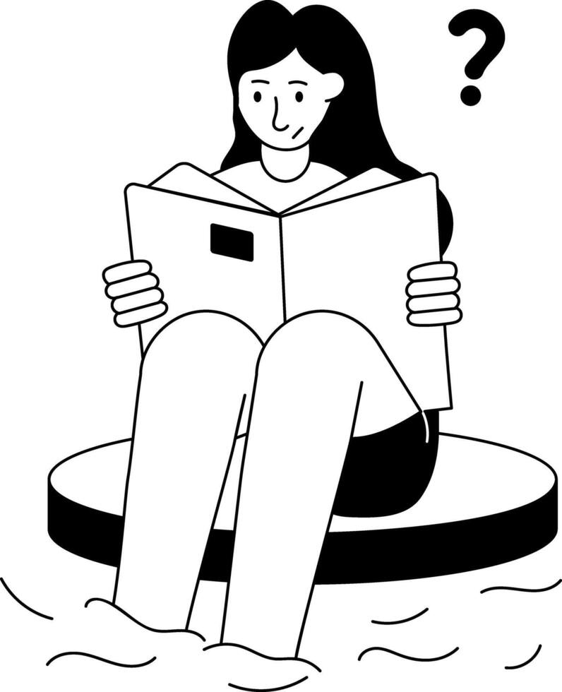 A solid style illustration showing a person having confusion vector