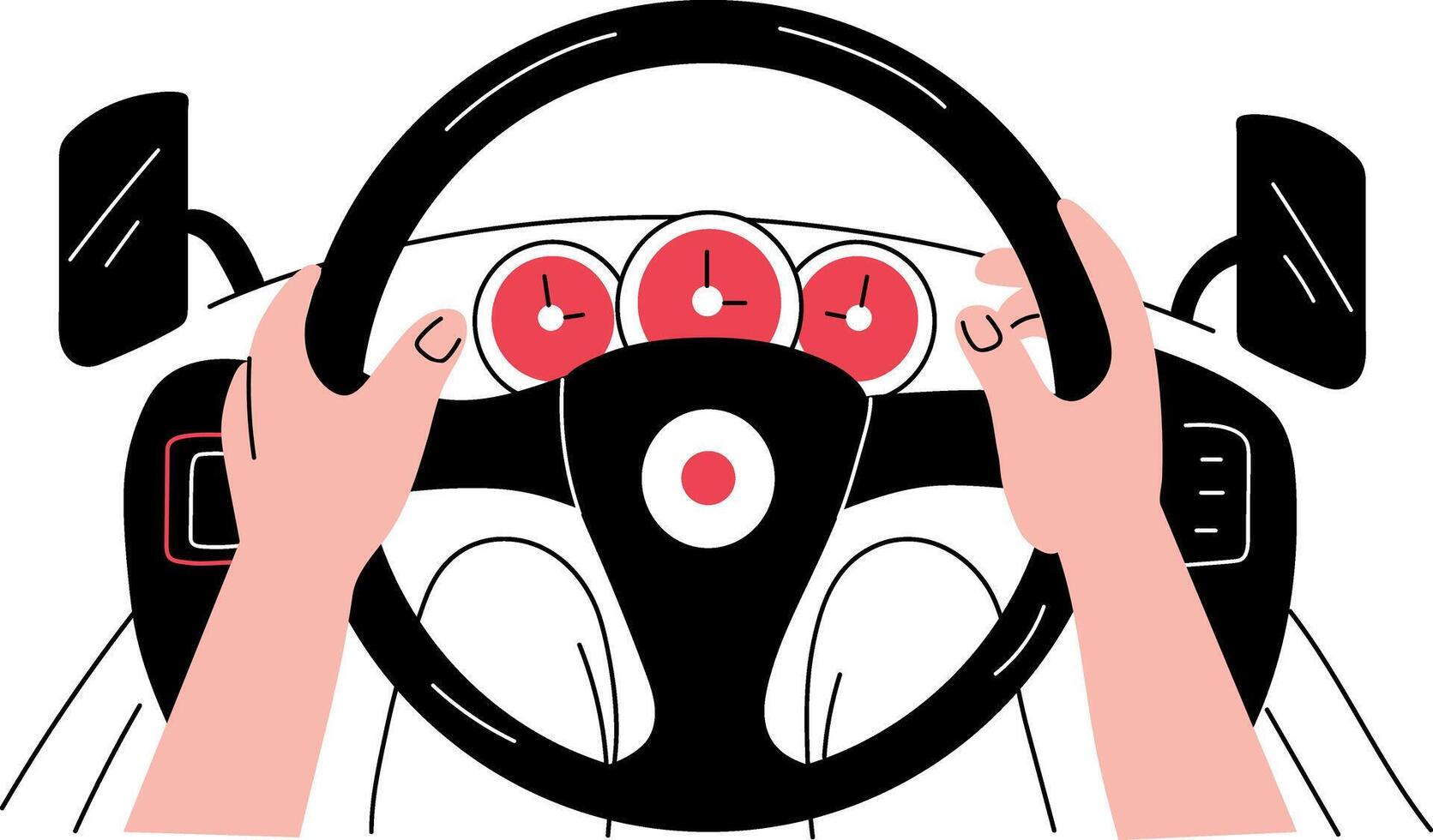 A hand drawn illustration showing dangerous driving vector