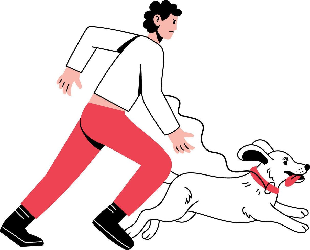 A hand drawn illustration showing a dog threat vector