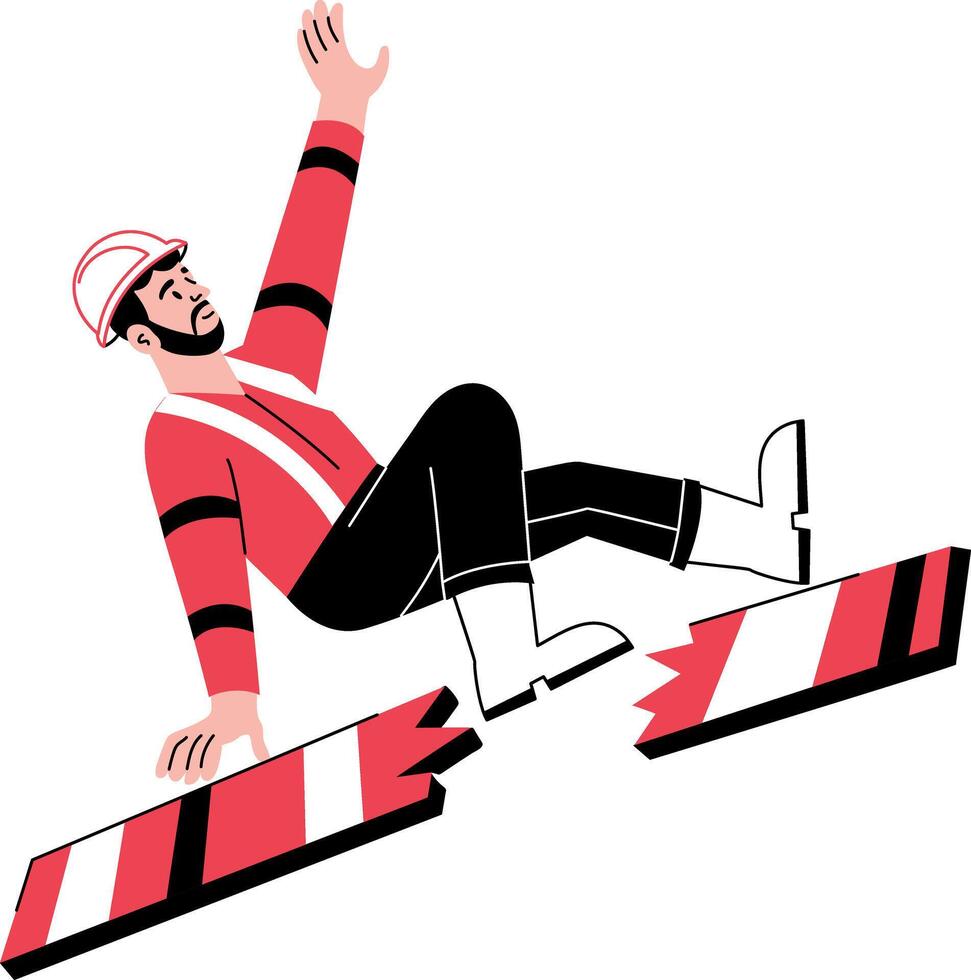 A hand drawn illustration showing a broken plank vector