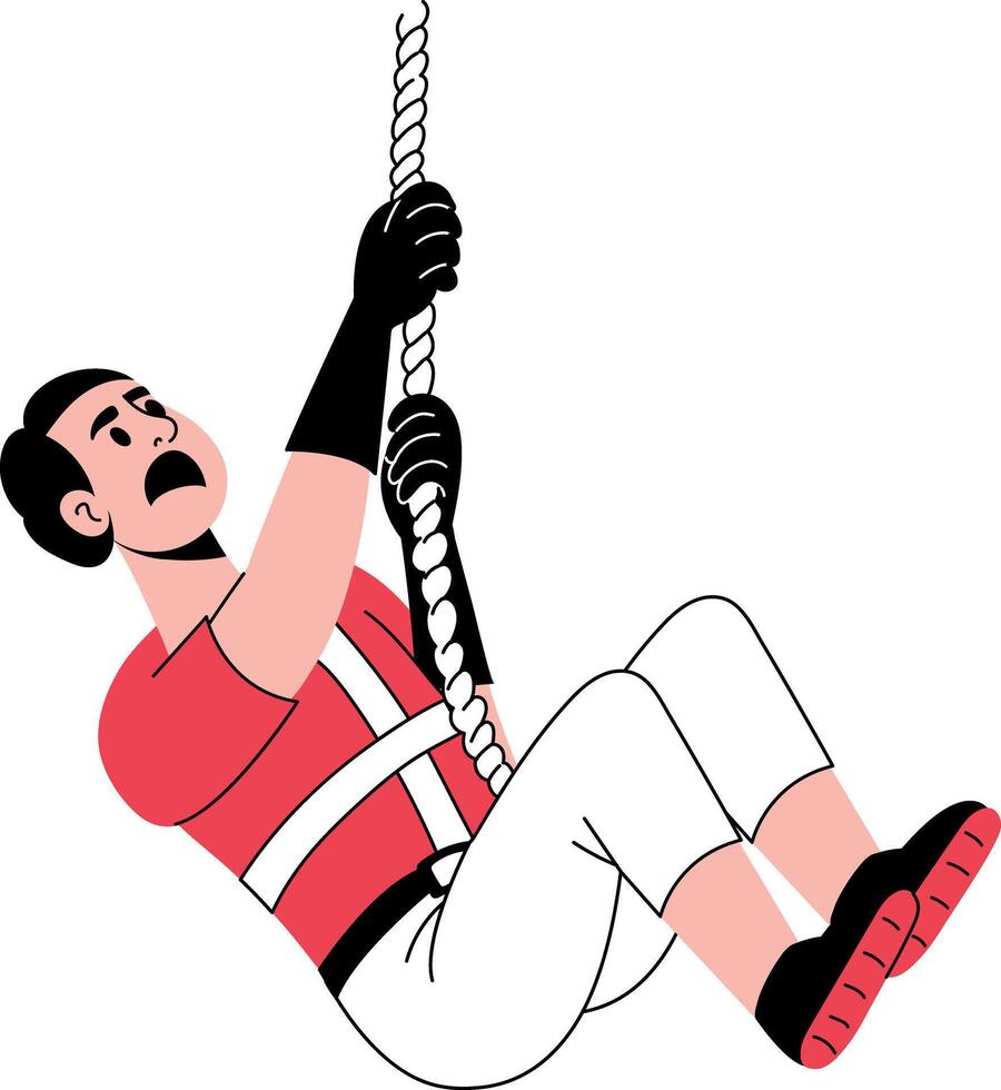 A hand drawn illustration showing a person hanging vector