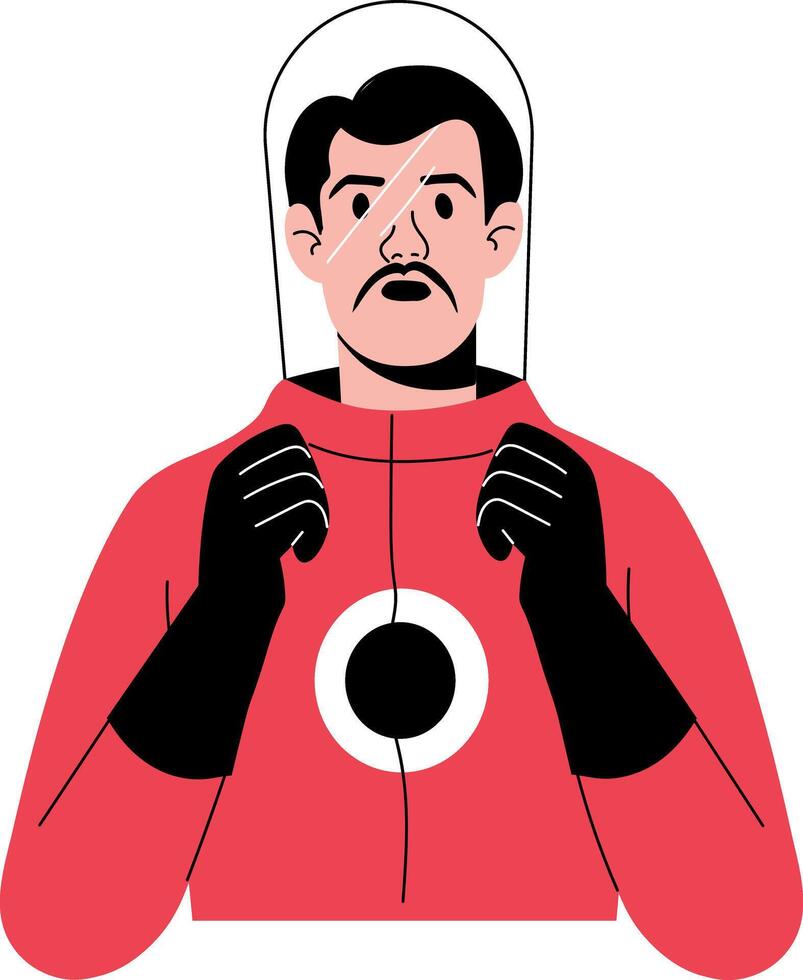 A hand drawn illustration showing a person stuck vector