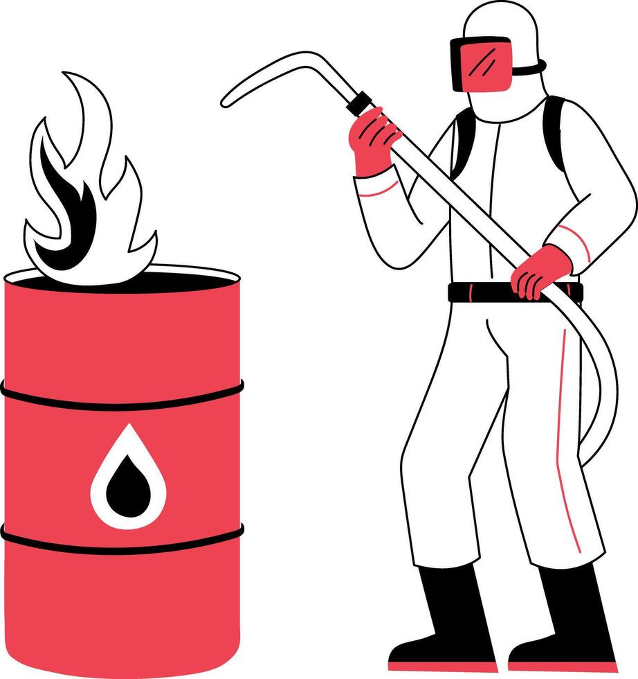 A hand drawn illustration showing fiery drum vector