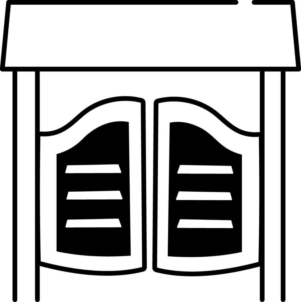 A sketchy style icon showing a bar door vector