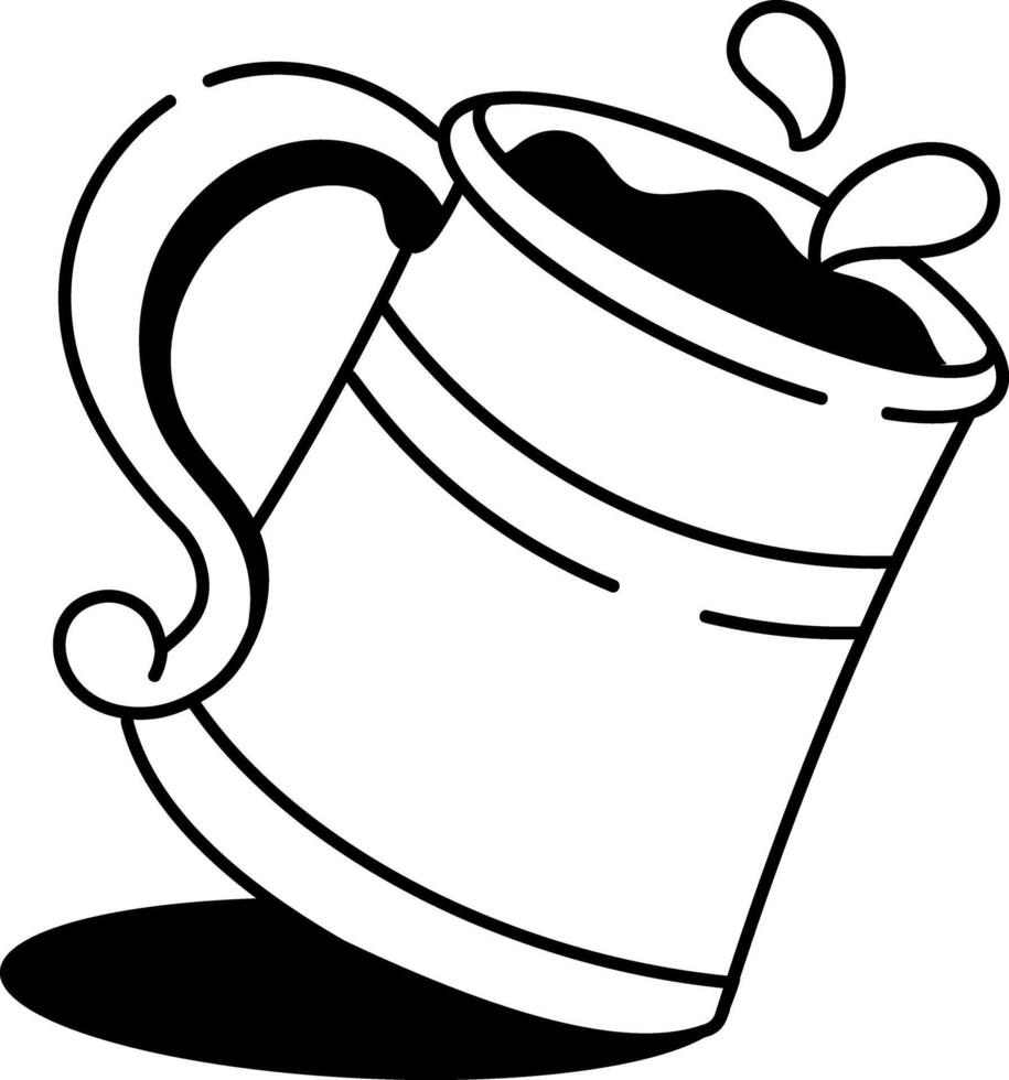 A sketchy style icon of filled beer mug vector