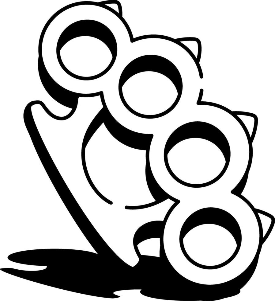 A hand drawn style icon of brass knuckles vector