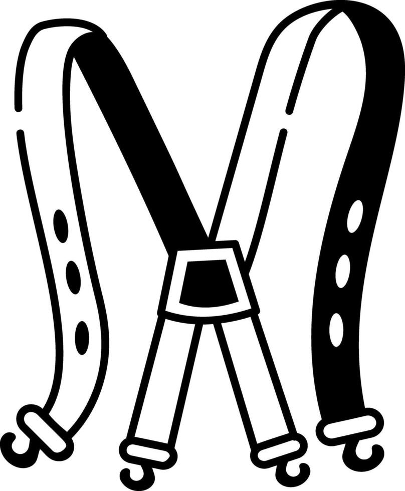 A drawing style icon depicting harness belt vector