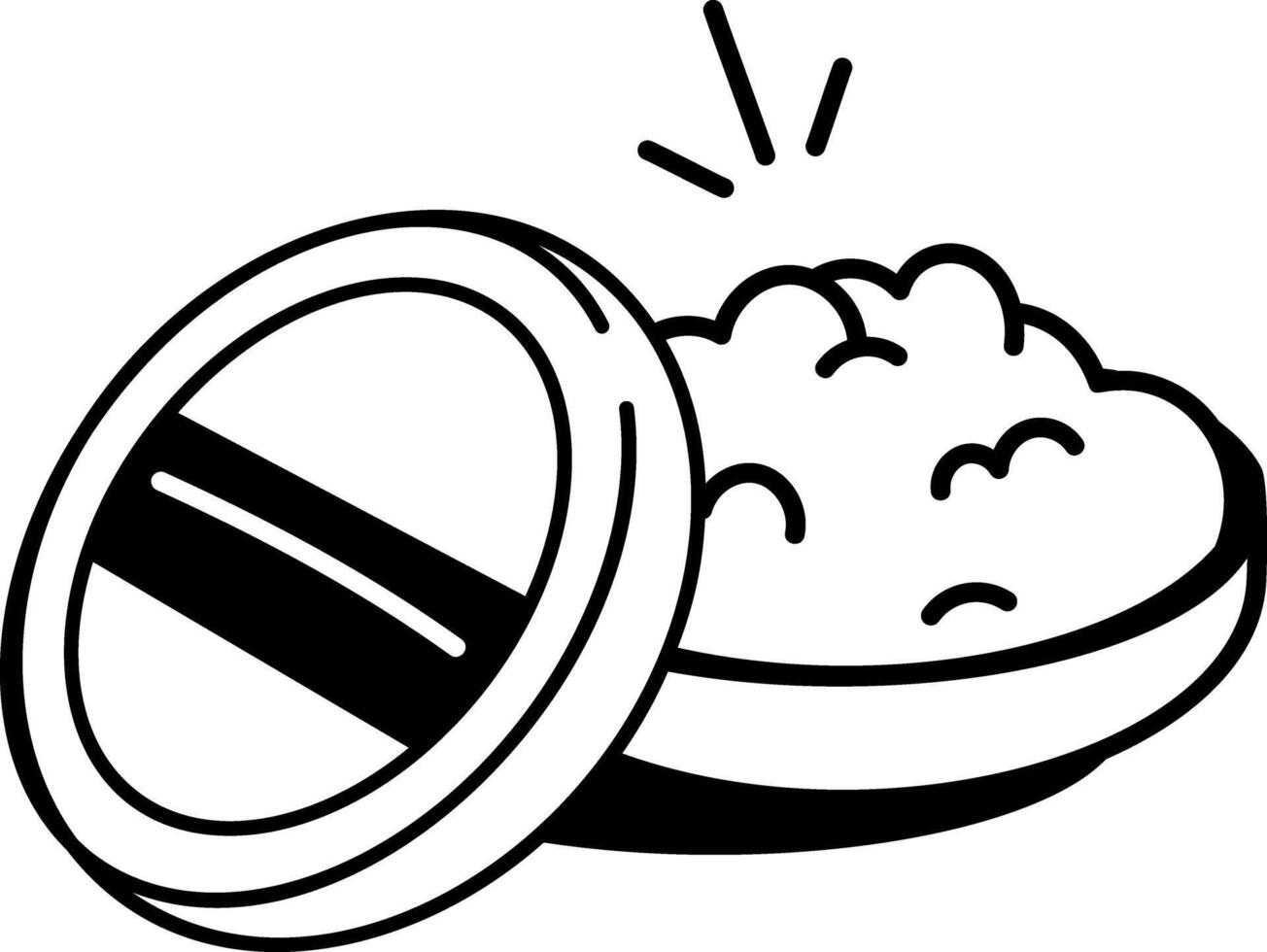 A sketchy style icon depicting ground coffee beans vector
