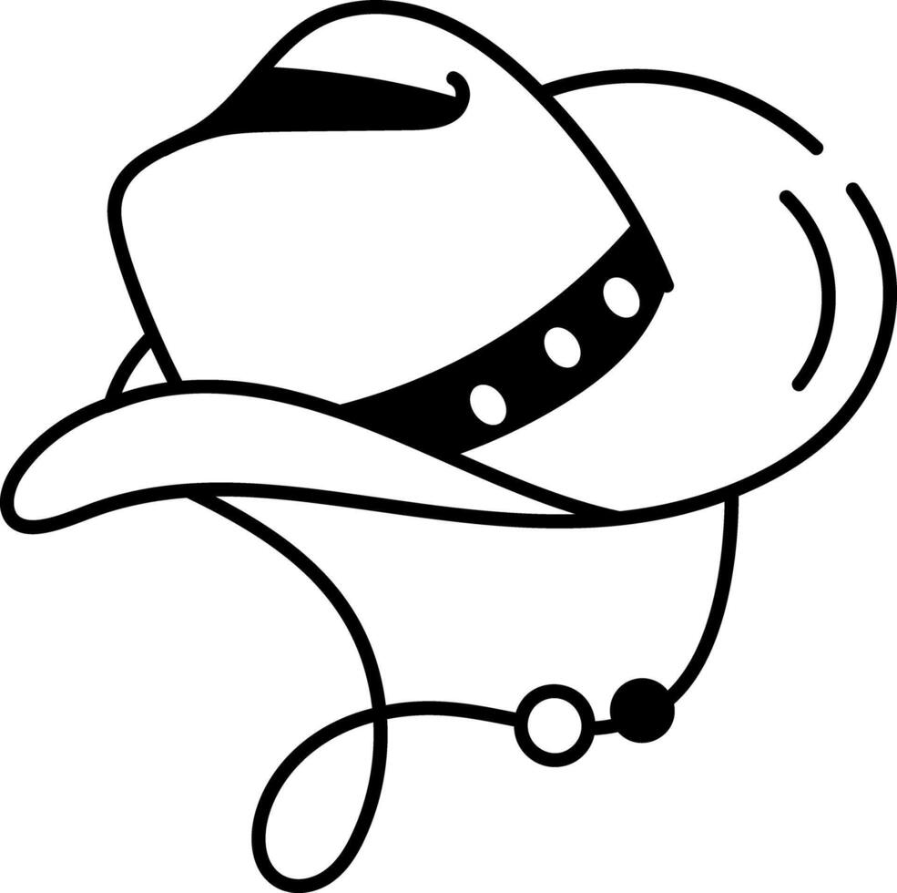 A hand drawn style icon of a cowboy hat vector