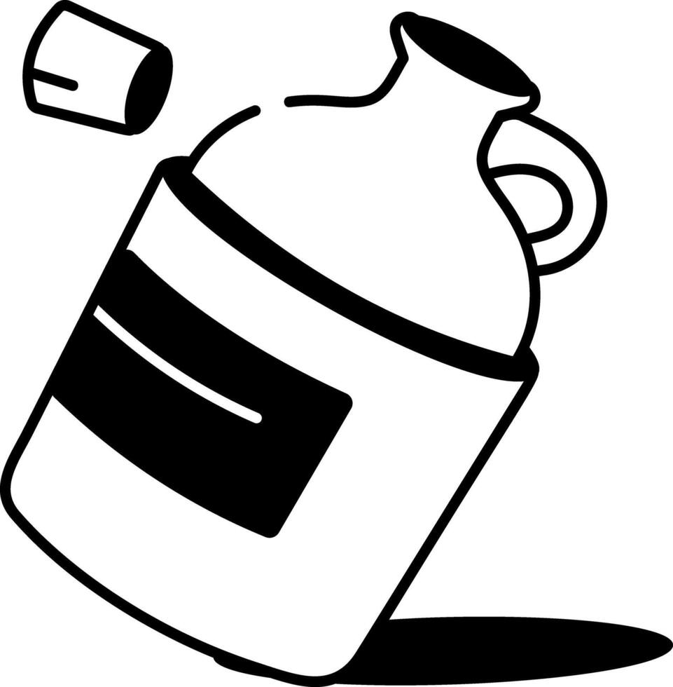 A drawing style icon depicting moonshine jug vector
