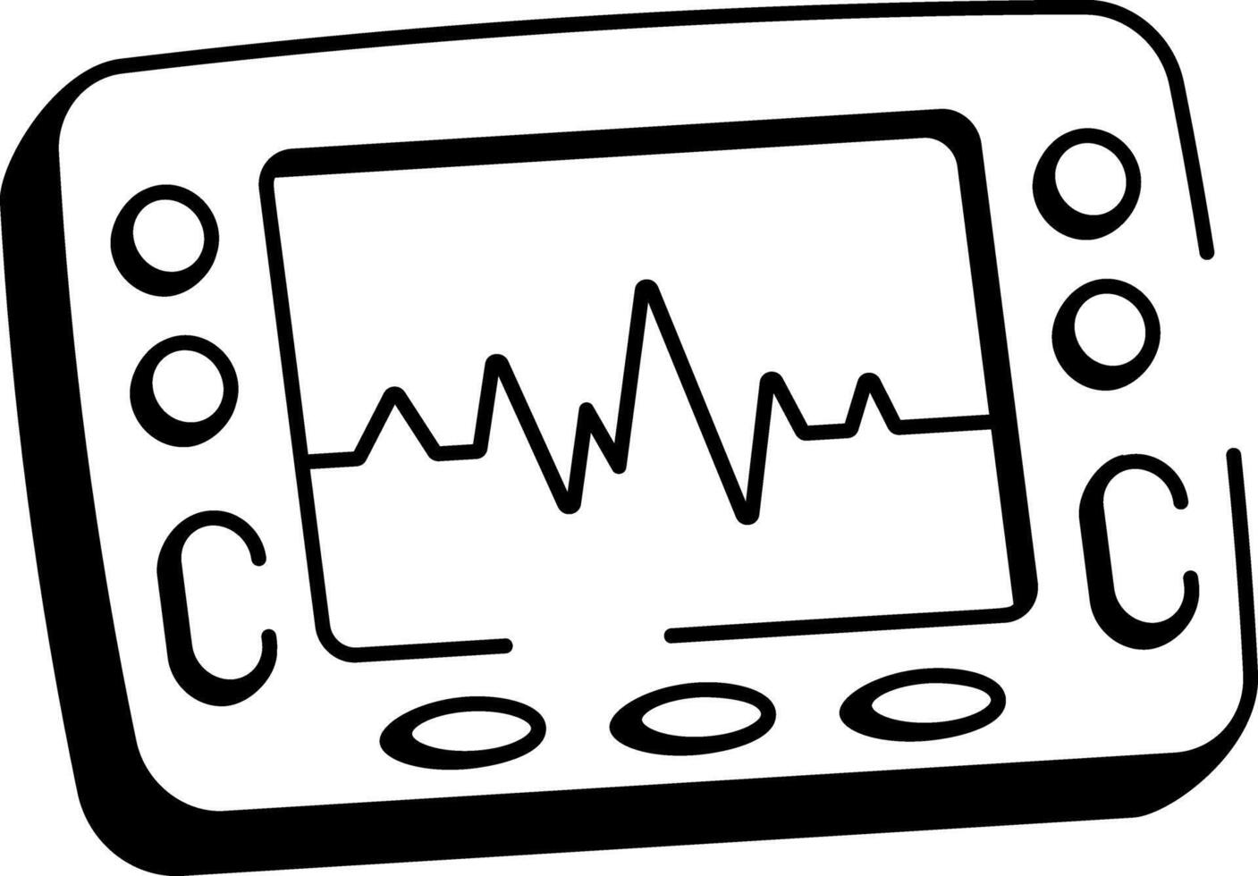A sketchy style icon showing heart monitor vector