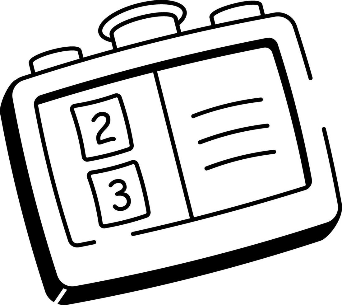 A sketchy style icon showing exam timer vector