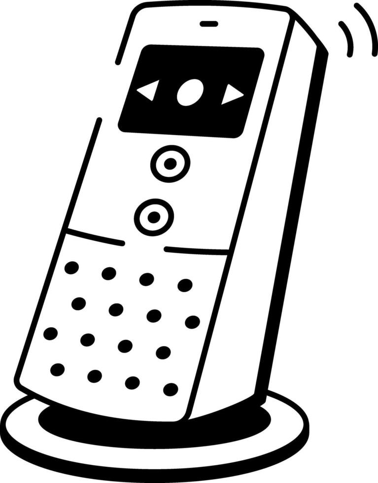 A doodle style icon showing smart speaker vector