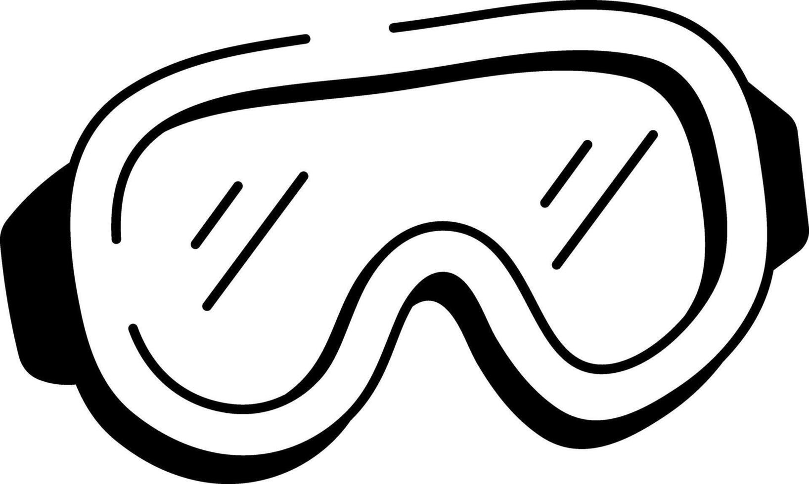 A hand drawn style icon showing vr glasses vector