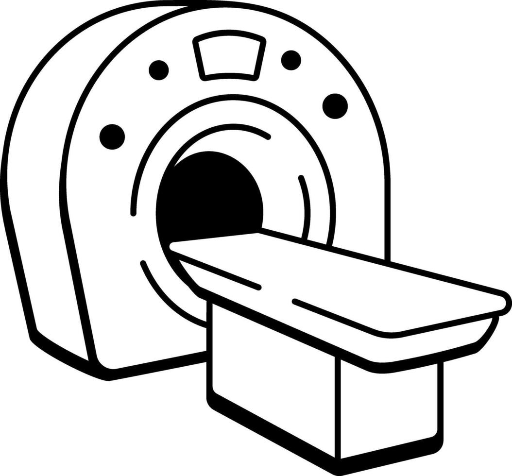 A doodle style icon showing ct scanner vector