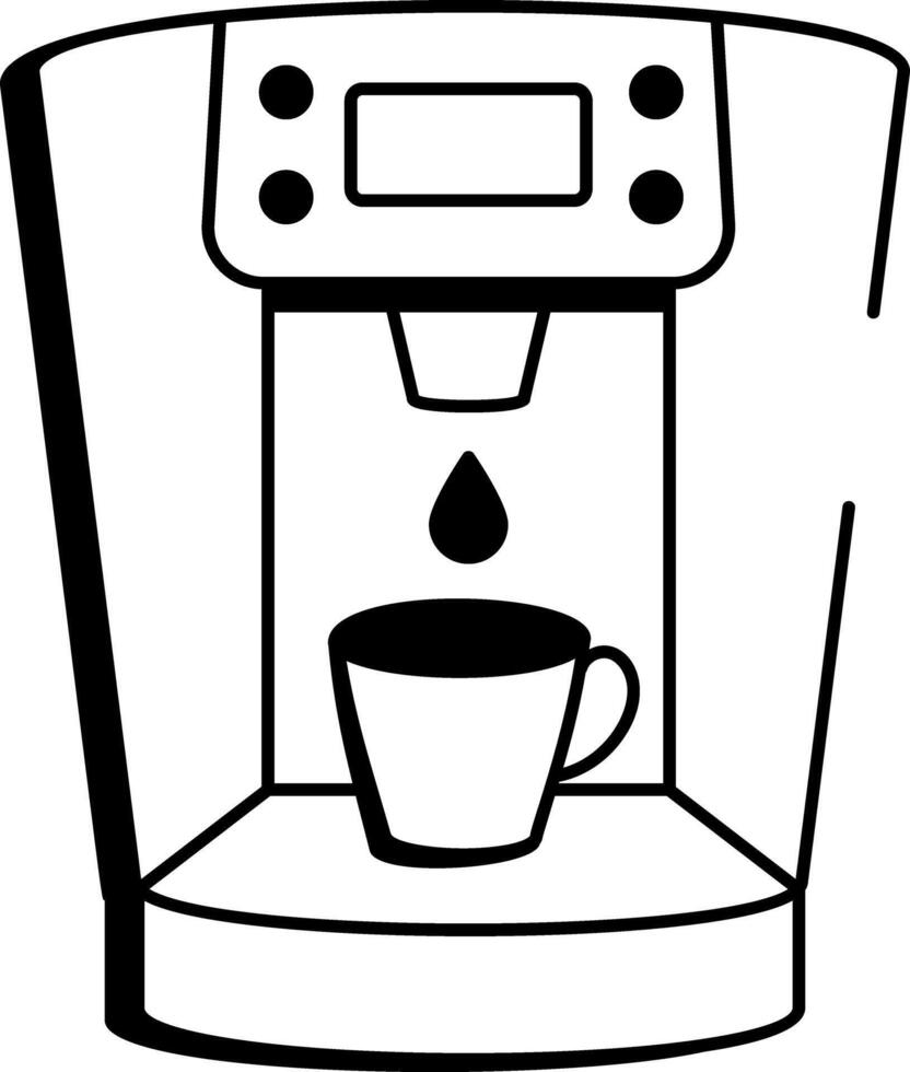 A sketchy style icon showing coffee machine vector