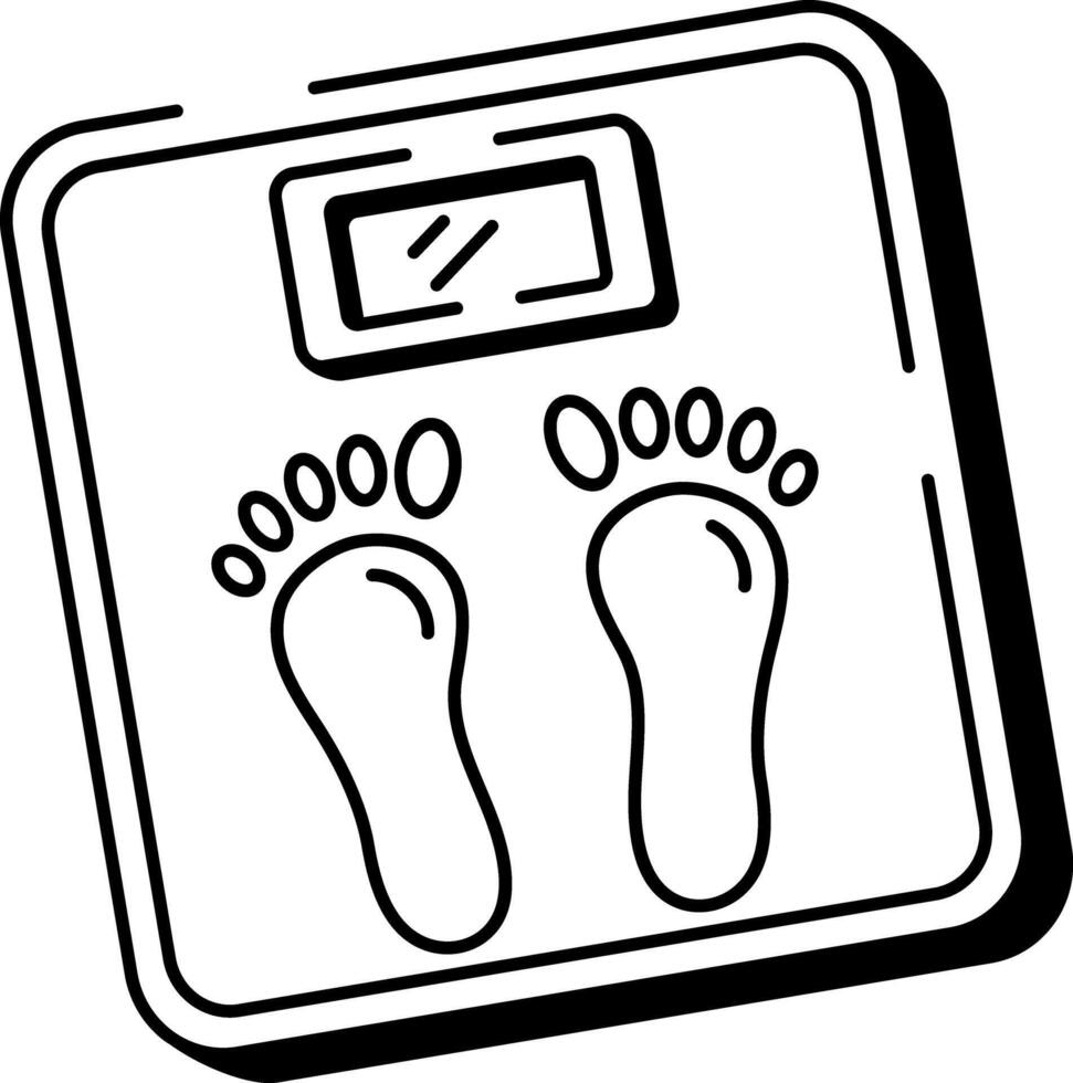 A doodle style icon showing digital weighing vector