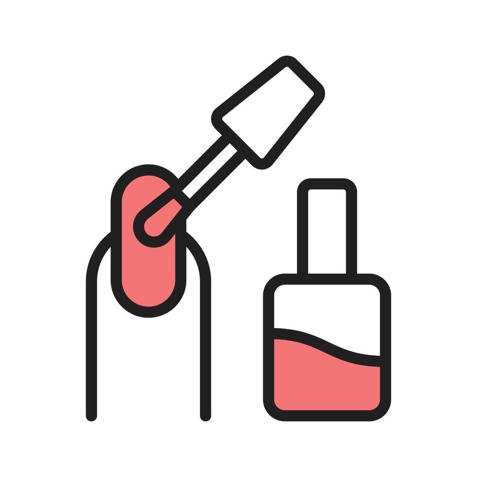 Nail polish applying brush, icon in glyph style vector
