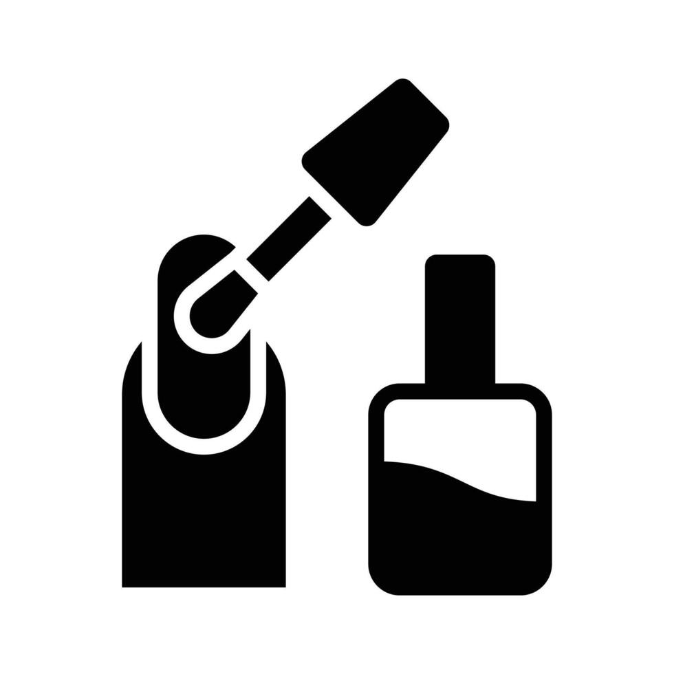 Nail polish applying brush, icon in glyph style, vector