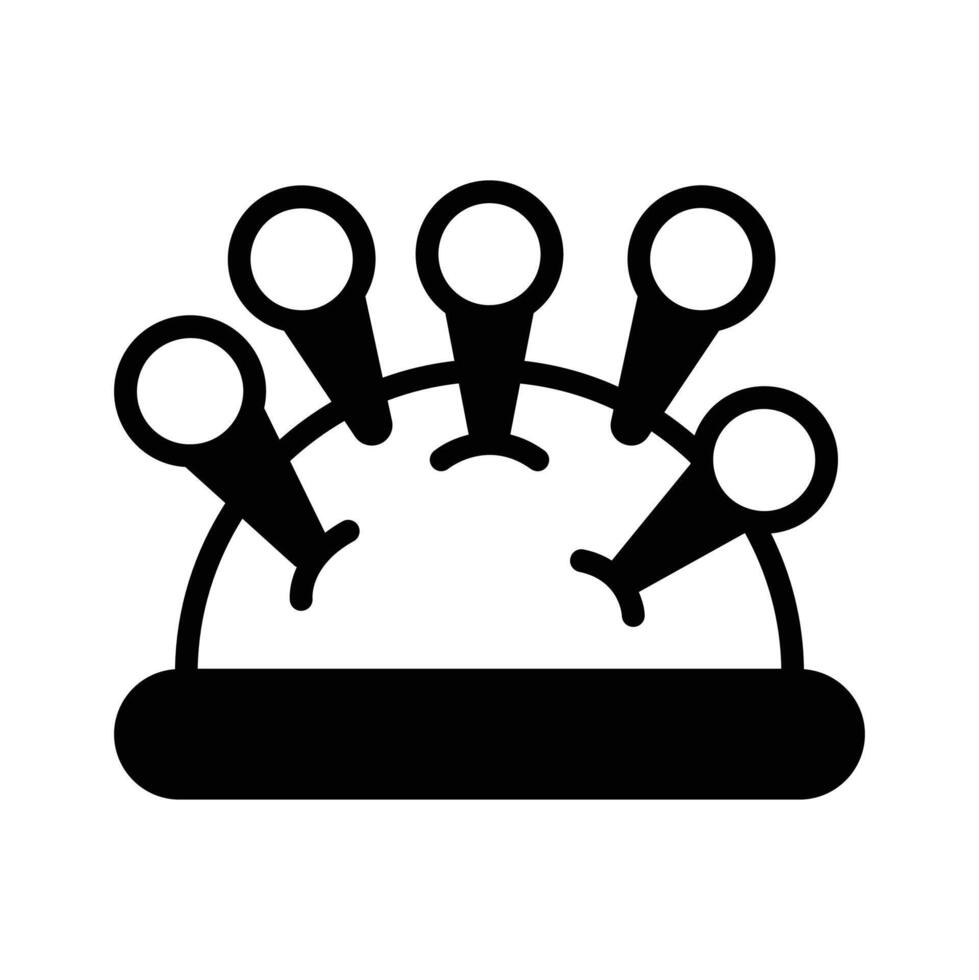 Pin holder glyph icon is ready for premium download. vector