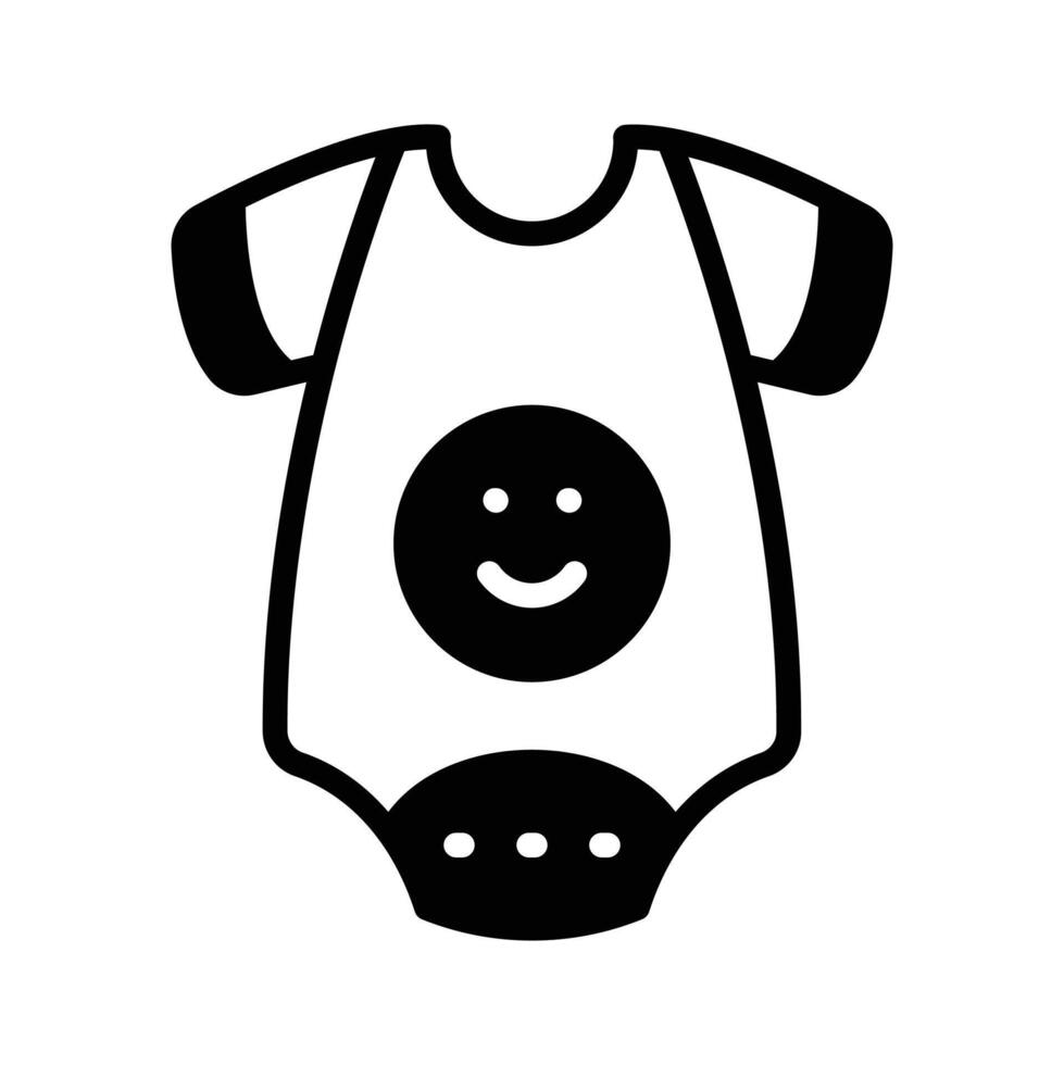 Visually appealing glyph style icon of baby romper. vector
