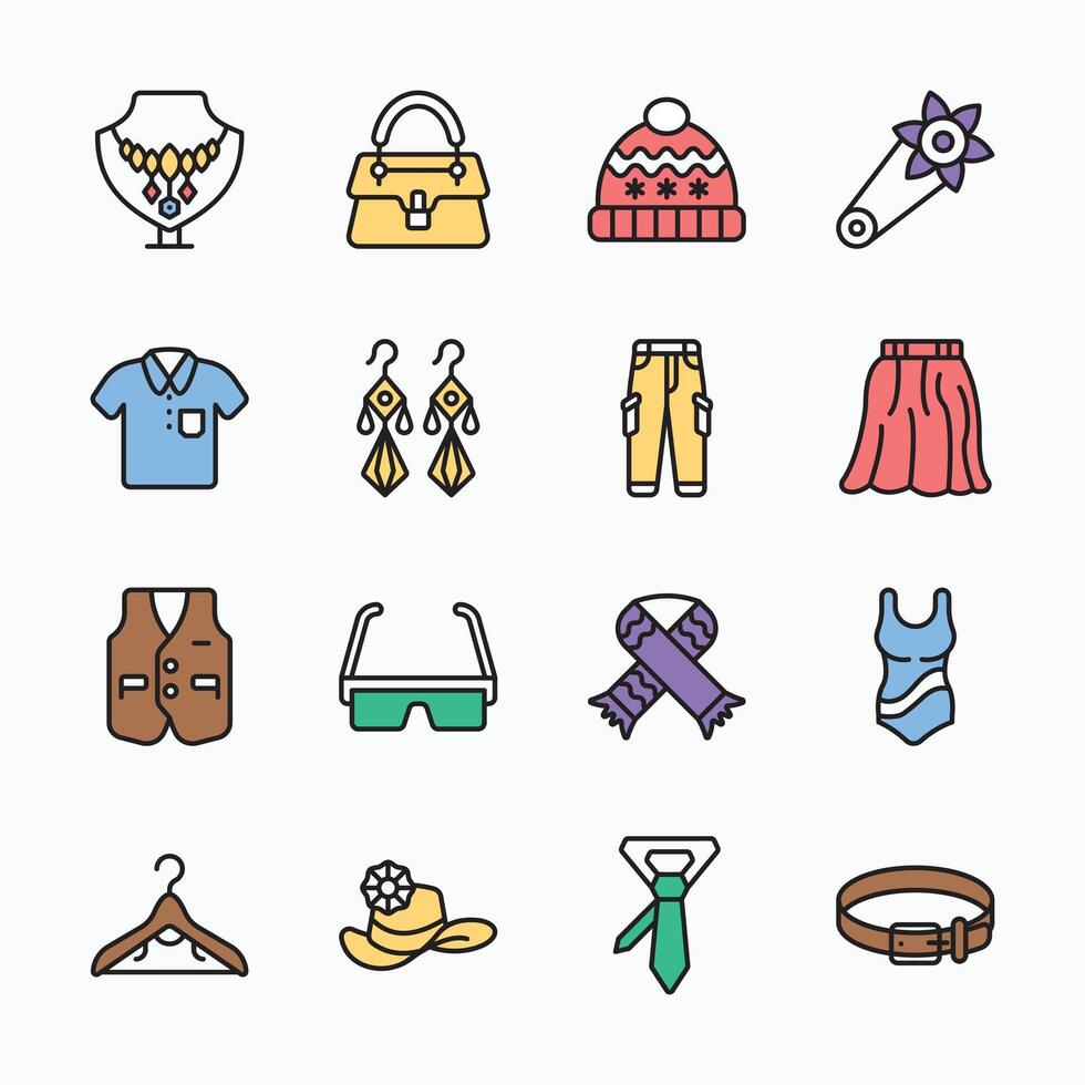 Premium Collection of Fashion Accessories Line Icons vector