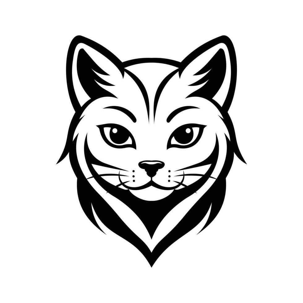 A sharp glyph icon of cat mascot face vector