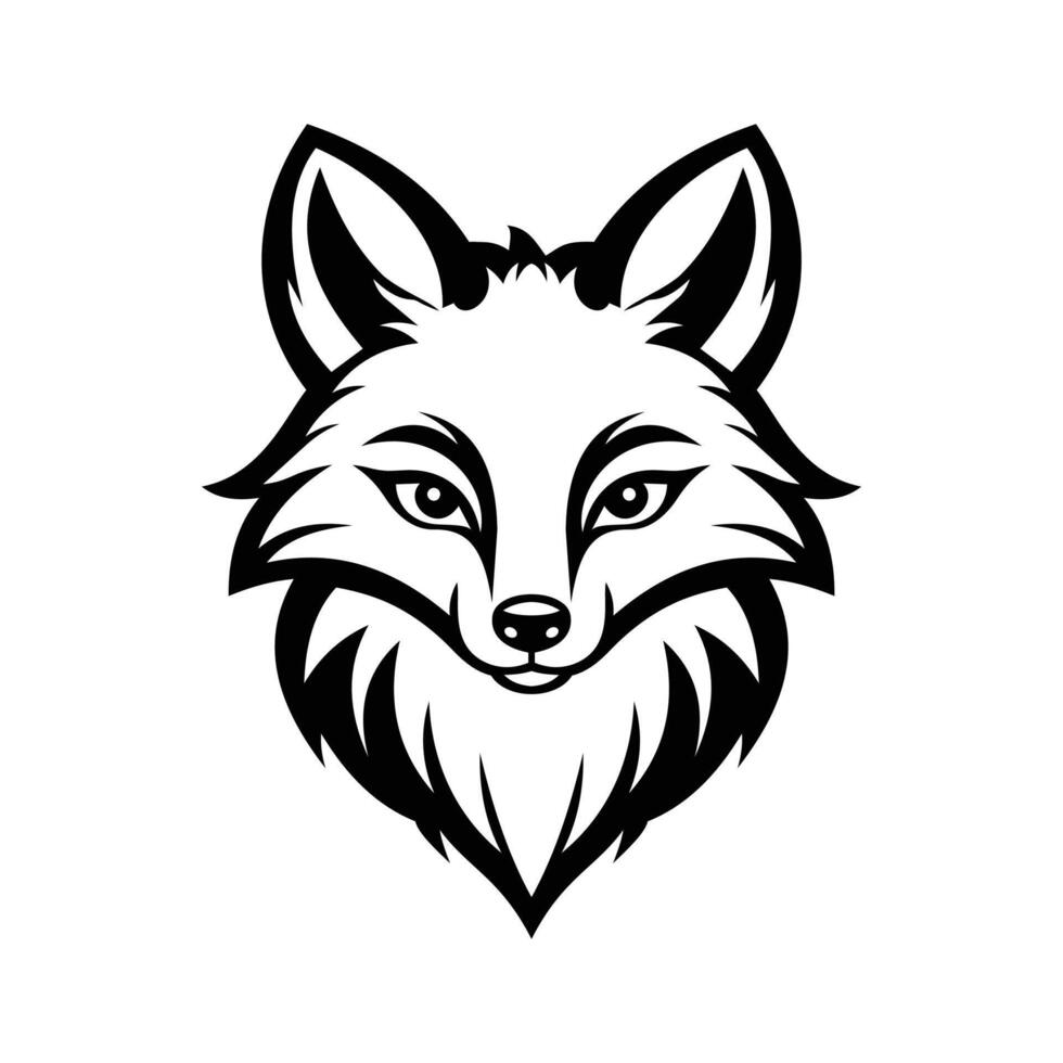 A clever glyph icon of fox mascot face vector