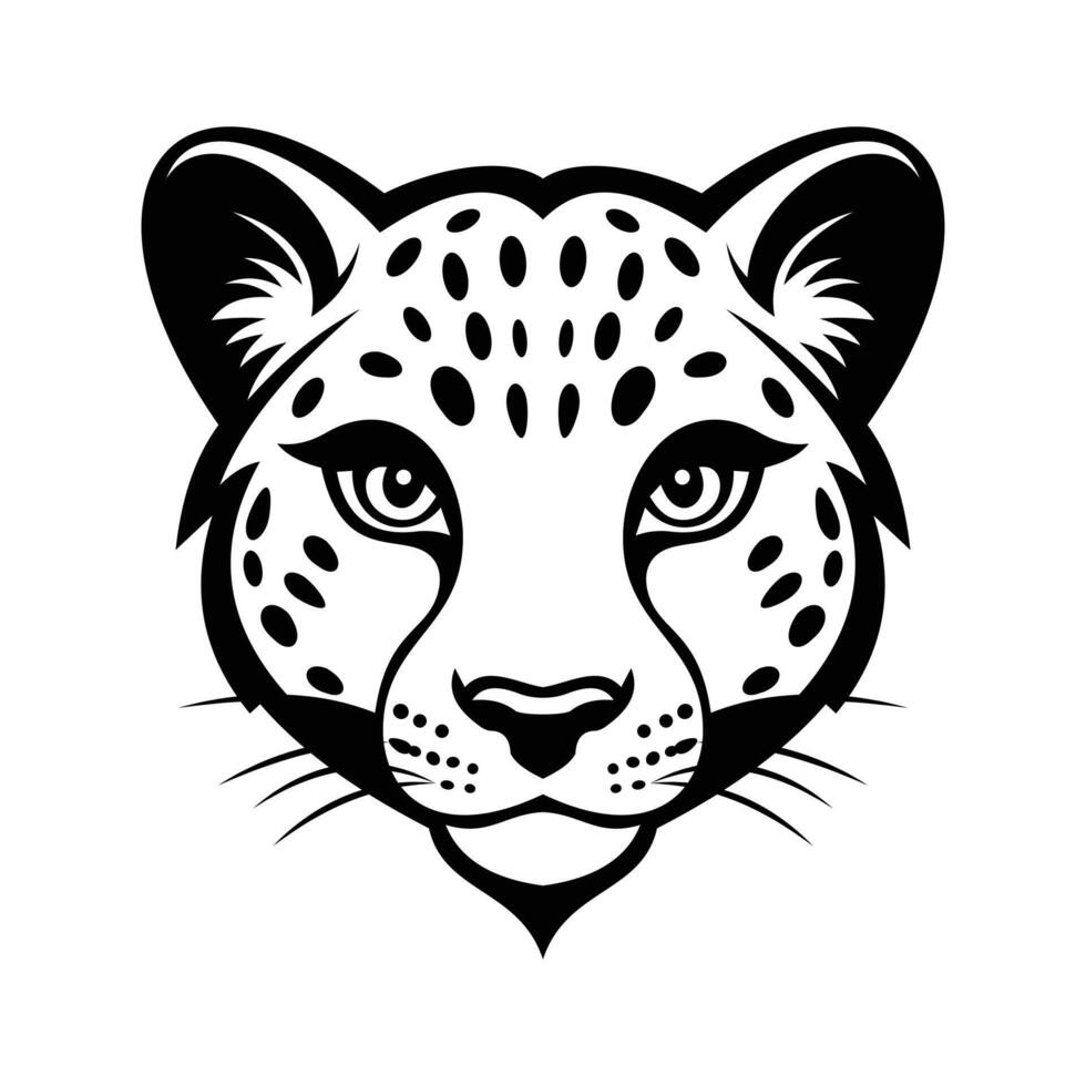 A spotted glyph icon of cheetah mascot face vector