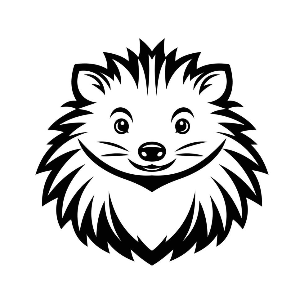 A tiny glyph icon of hedgehog face icon vector