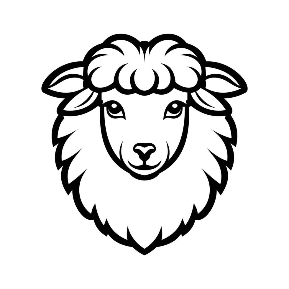 A fluffy glyph icon of sheep mascot face vector