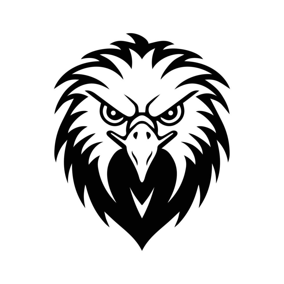 A soaring glyph icon of wild eagle face vector