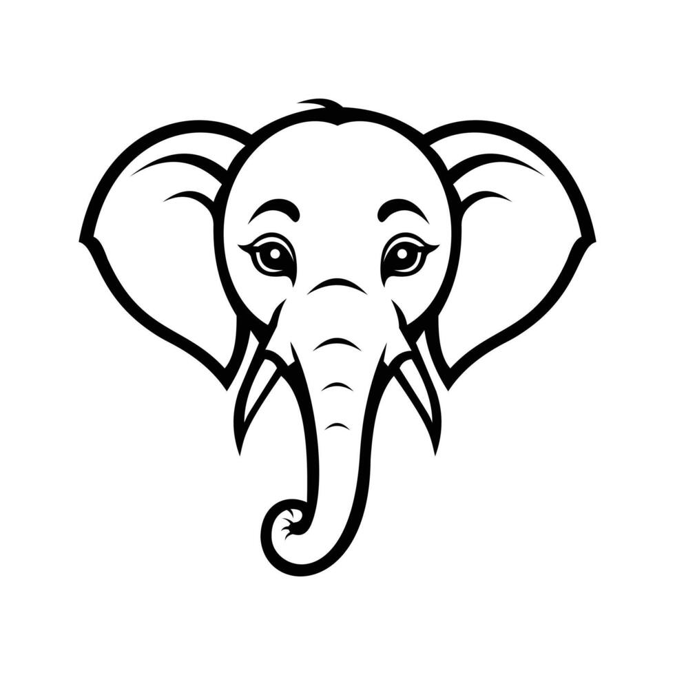 A mighty glyph icon of elephant mascot face vector