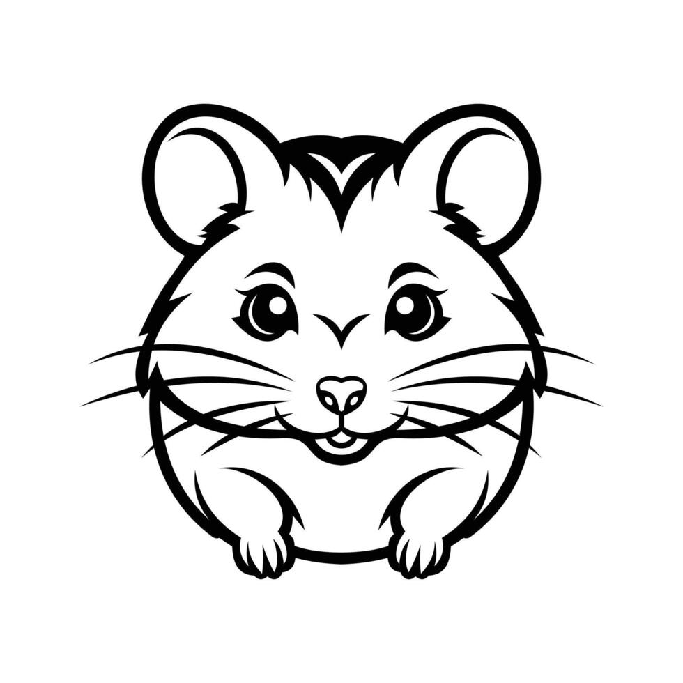 A tiny glyph icon of hamster mascot head vector