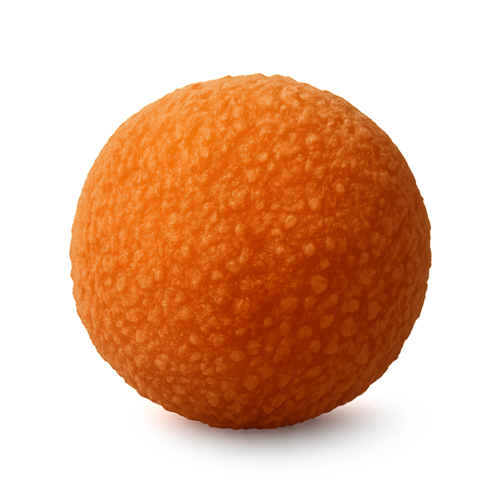 3D Orange Croquette Ball in Minimalistic Style with Soft Texture png
