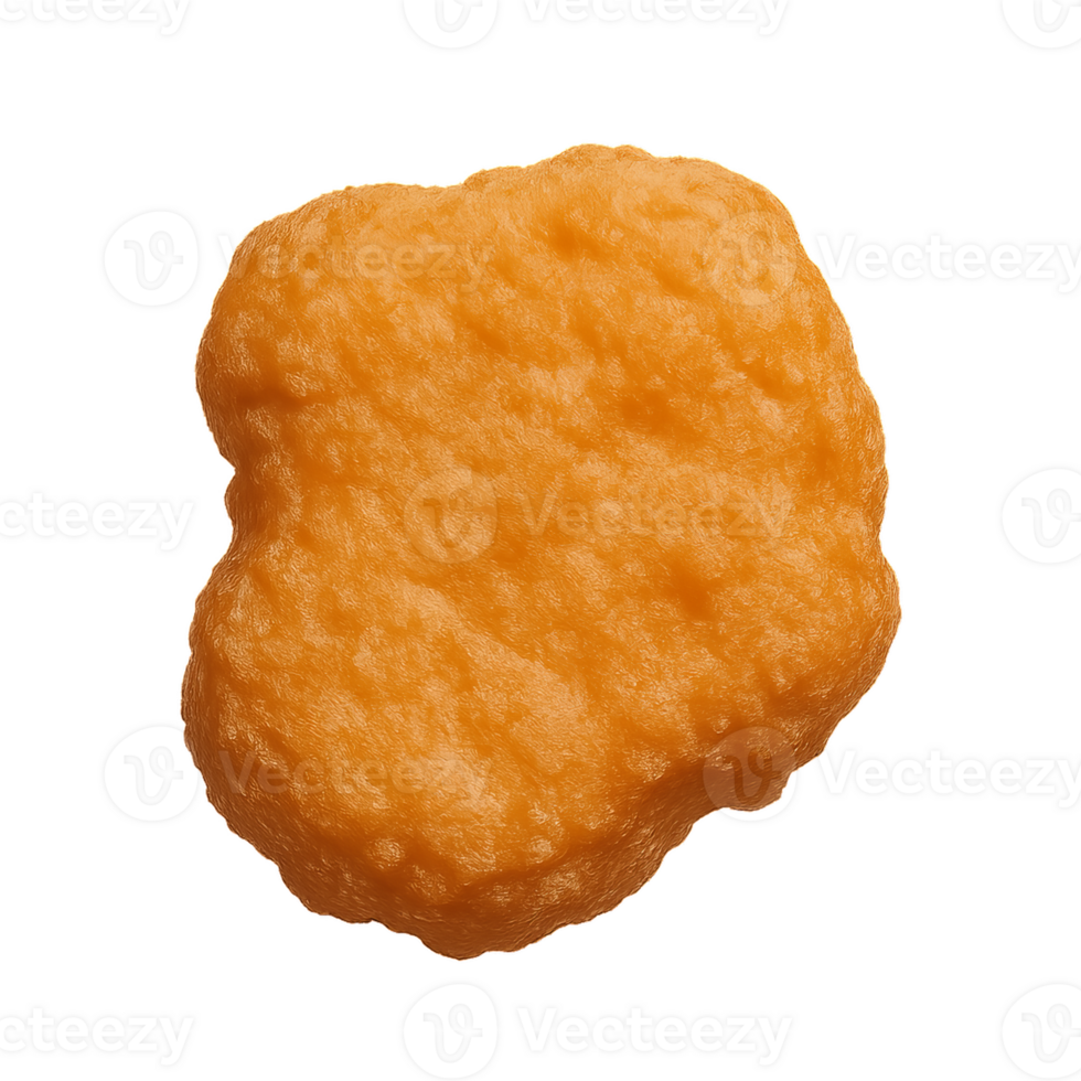 Realistic 3D Chicken Nugget Render Isolated on Transparent Background png
