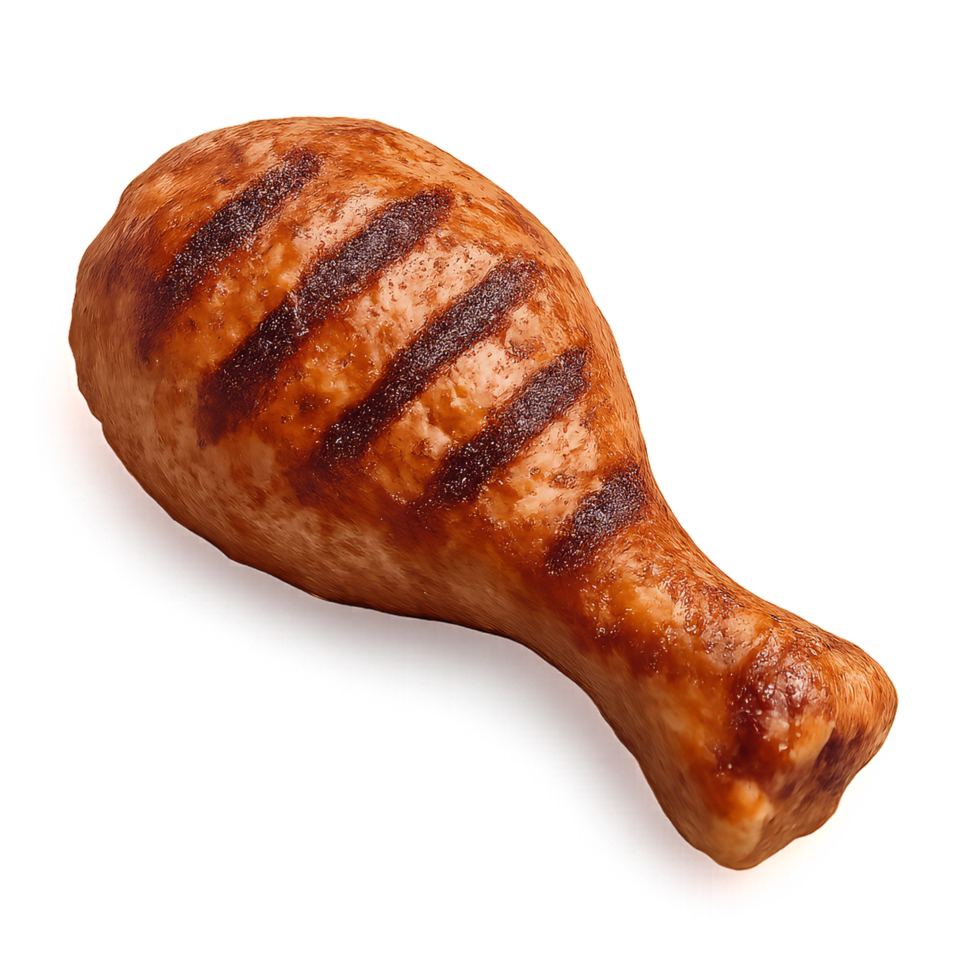 Realistic 3D Grilled Drumstick for Culinary or Food Illustrations png