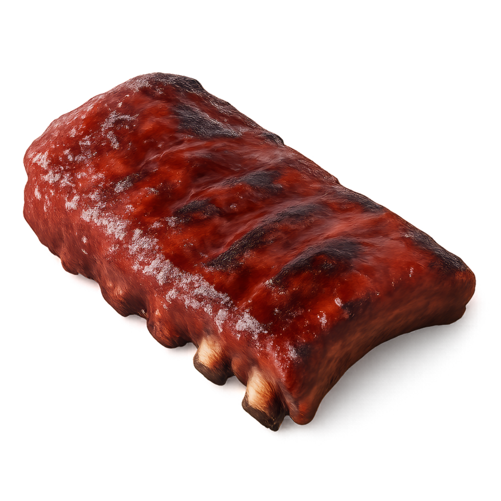 Glazed 3D Pork Rib Ready for Culinary Presentation and Enjoyment png