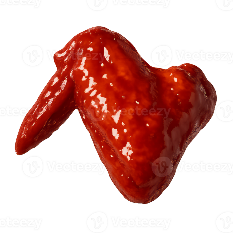 Realistic 3D Barbecue Chicken Wing with Glazing and Detail png