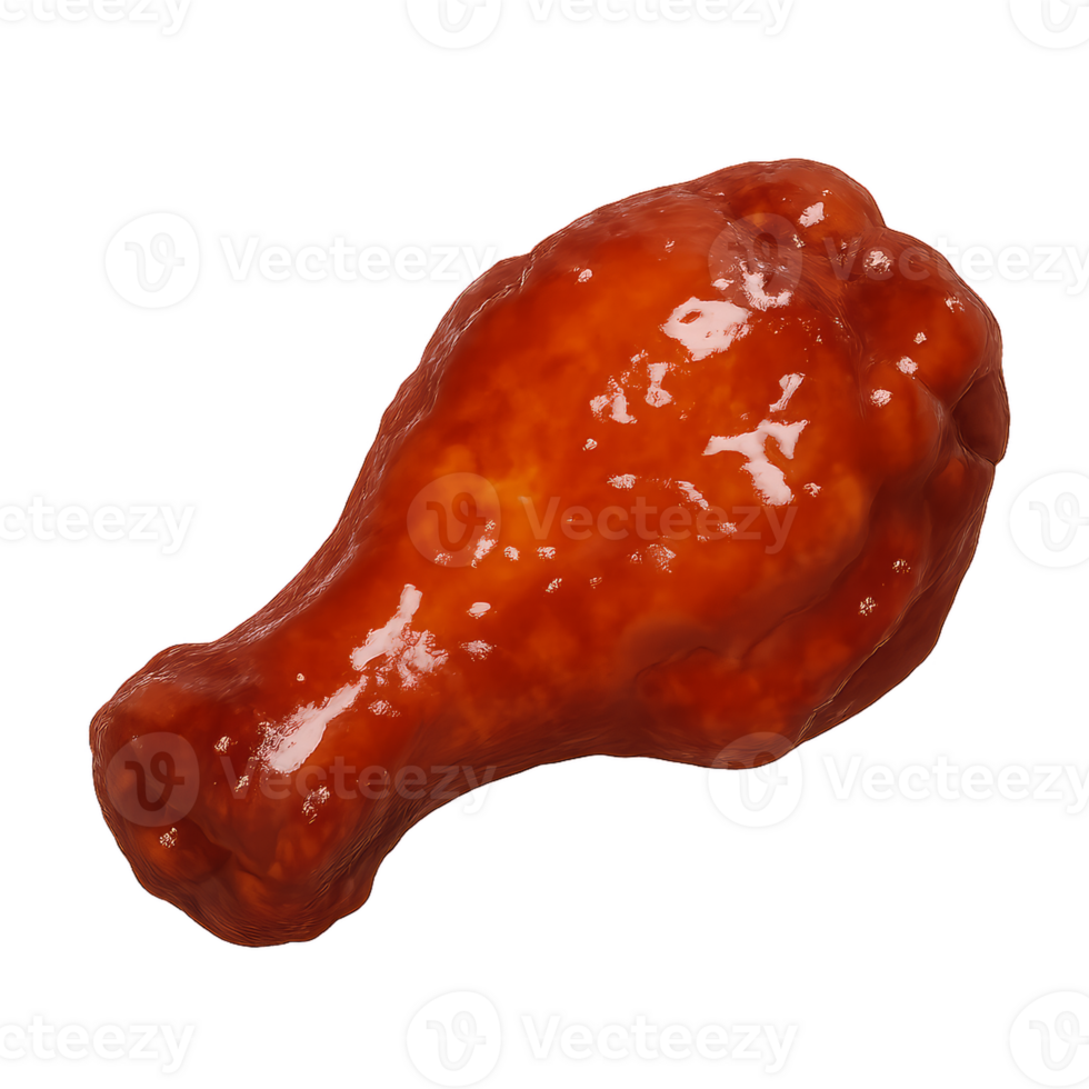 Realistic 3D Model of Barbecue Chicken Wing for Culinary Use png