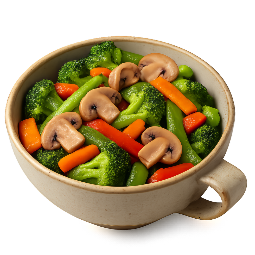 Simple Mixed Vegetable Stir Fry in a Bowl, Fresh and Colorful png